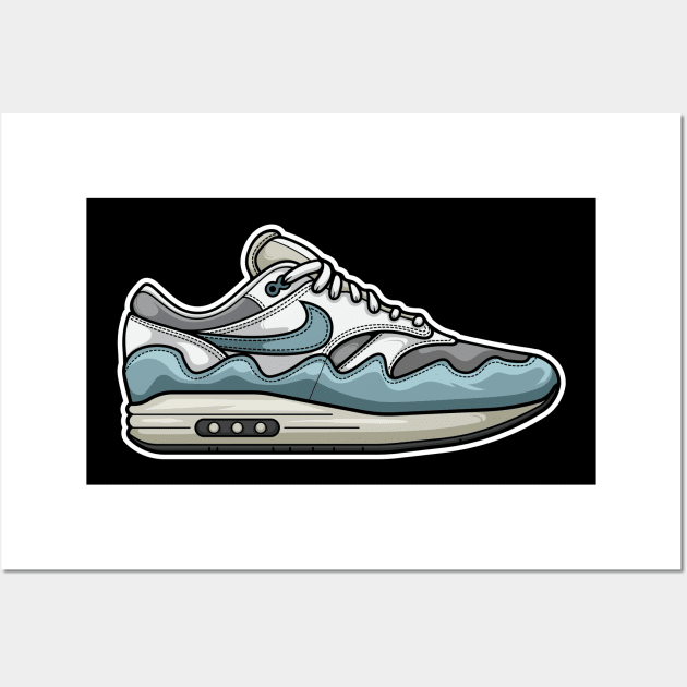 Patta Waves Noise Aqua Sneaker Wall Art by milatees